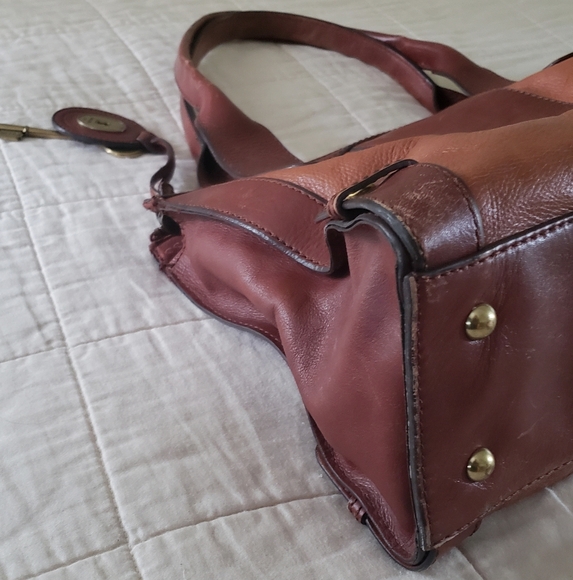 Fossil Reissue Bag Large Satchel Handbag Purse Leather Weekender - Picture 6 of 16